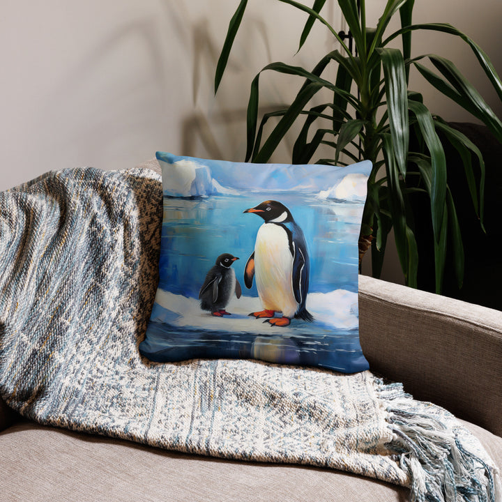 Antarctic Bond – A Penguin Parent's Love - Pillow