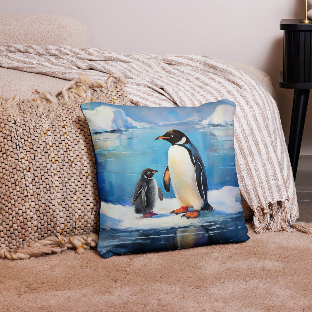 Antarctic Bond – A Penguin Parent's Love - Pillow