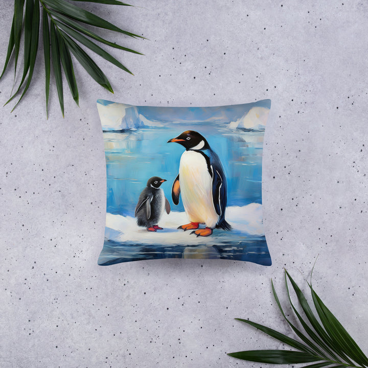 Antarctic Bond – A Penguin Parent's Love - Pillow