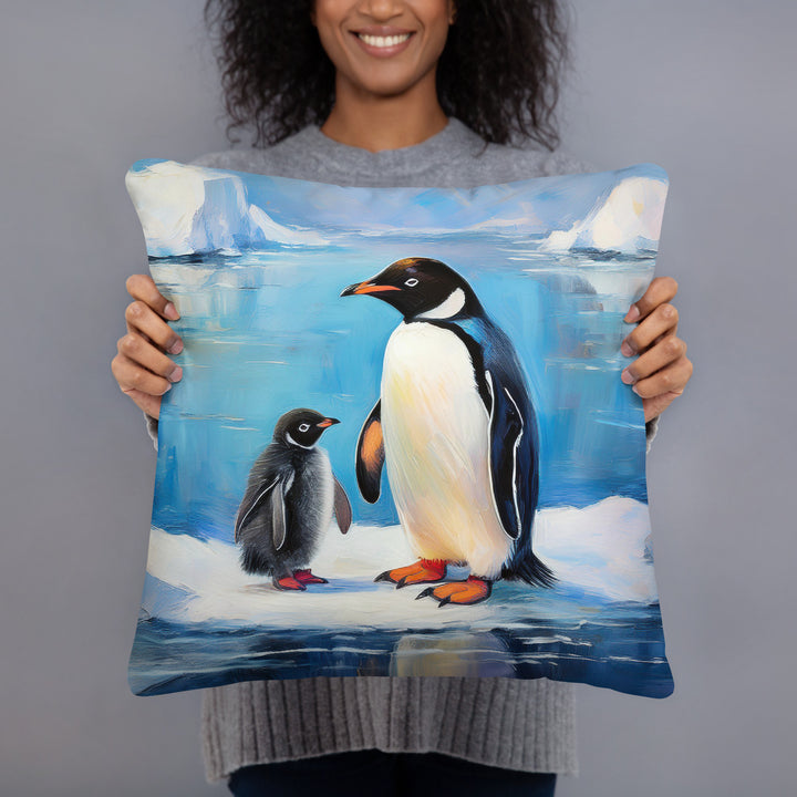 Antarctic Bond – A Penguin Parent's Love - Pillow