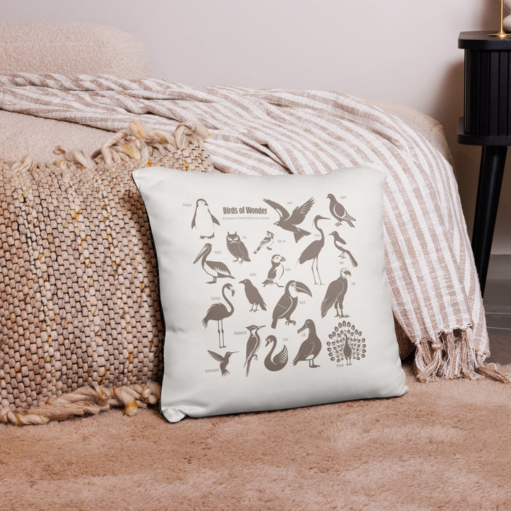 Birds of Wonder Avian Silhouette Pillow