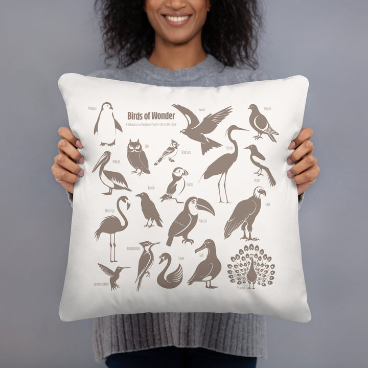 Birds of Wonder Avian Silhouette Pillow