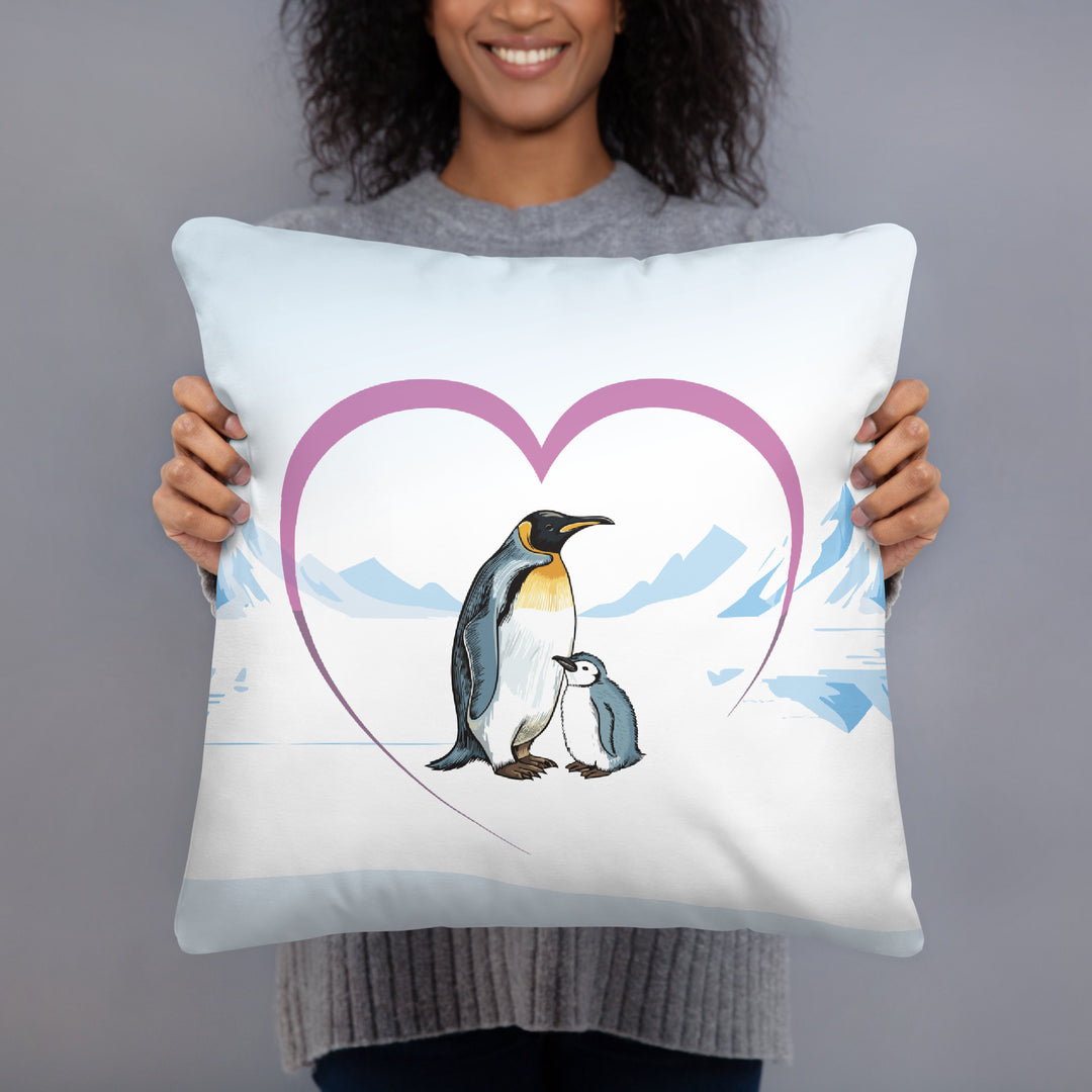 Arctic Heart - Emperor Penguins Pillow