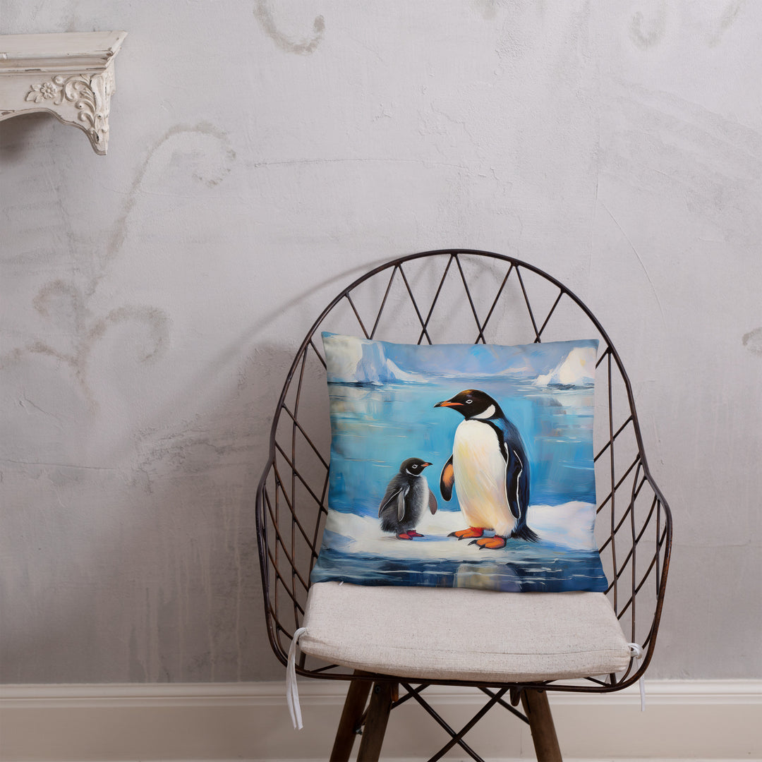 Antarctic Bond – A Penguin Parent's Love - Pillow