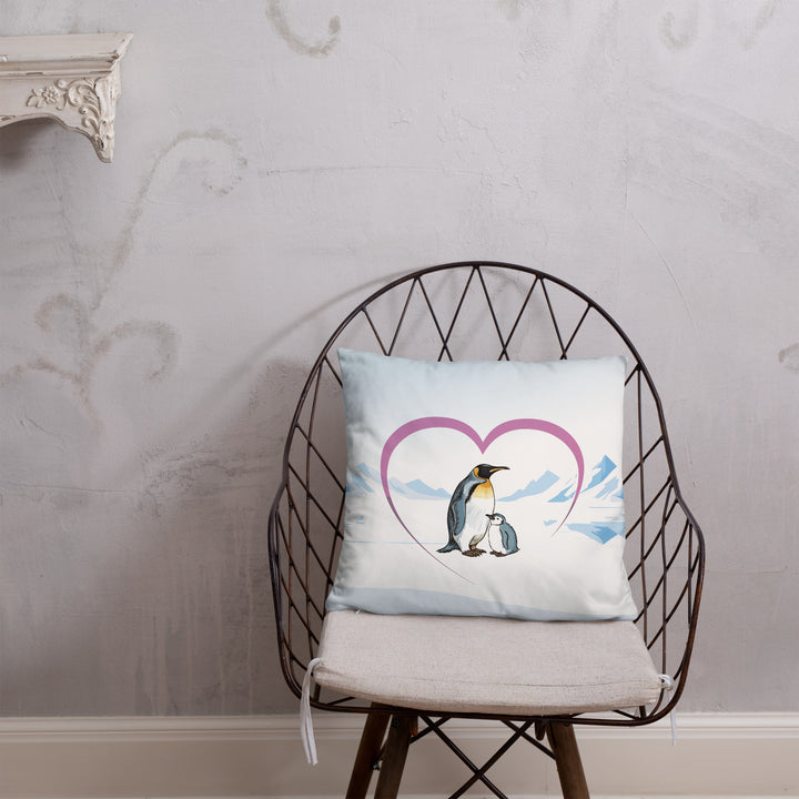 Arctic Heart - Emperor Penguins Pillow