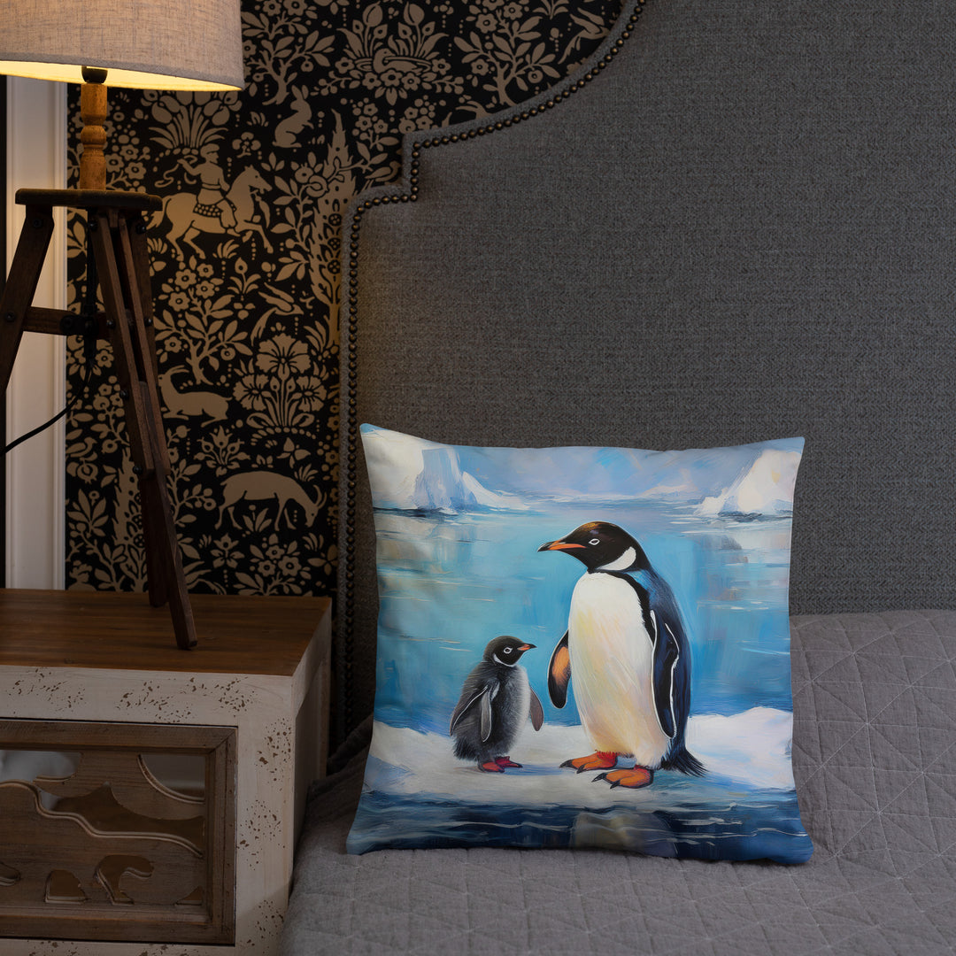 Antarctic Bond – A Penguin Parent's Love - Pillow