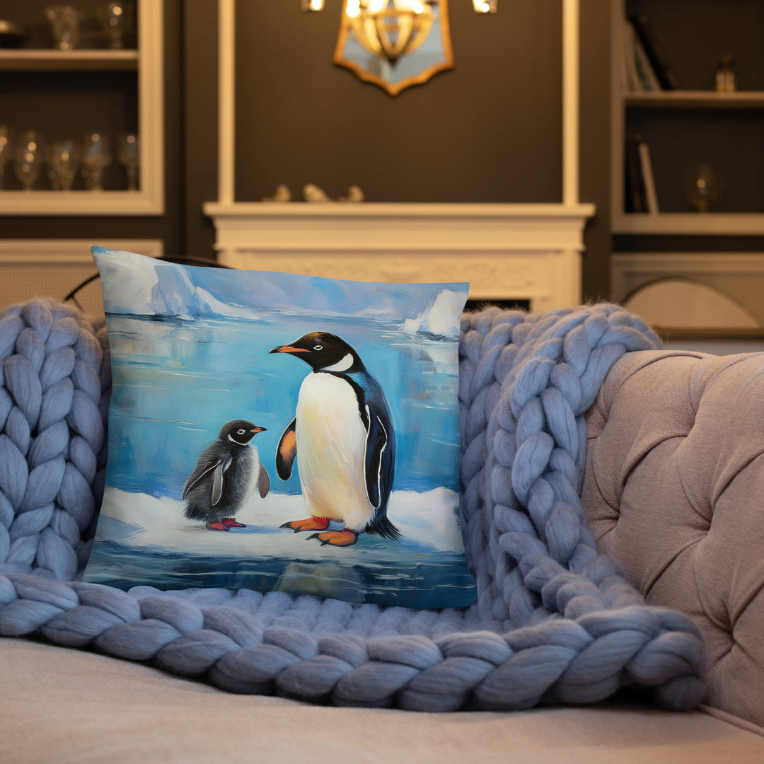 Antarctic Bond – A Penguin Parent's Love - Pillow