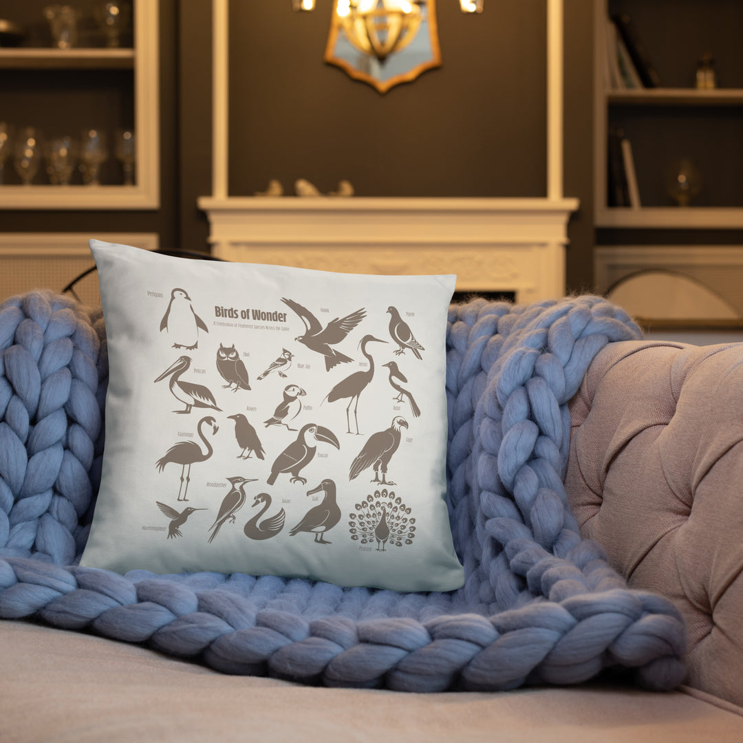 Birds of Wonder Avian Silhouette Pillow