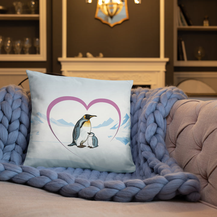 Arctic Heart - Emperor Penguins Pillow