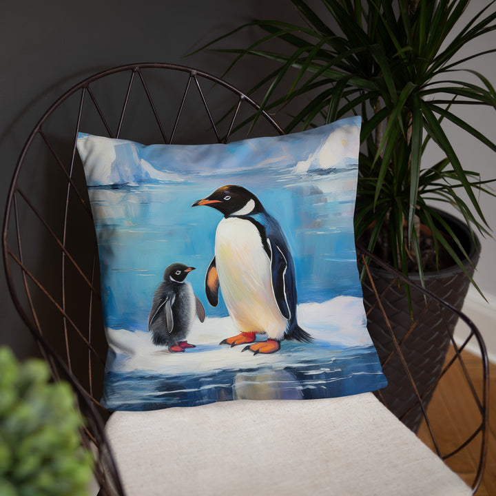 Antarctic Bond – A Penguin Parent's Love - Pillow