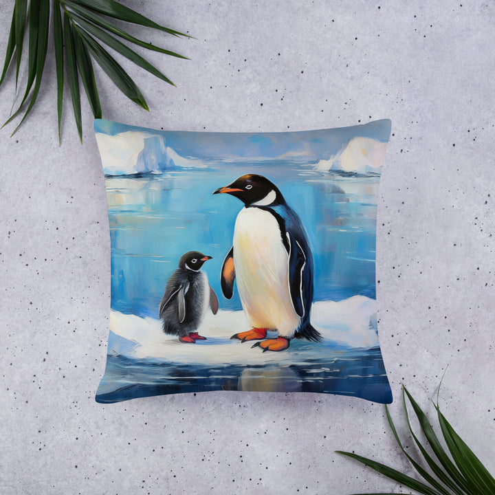 Antarctic Bond – A Penguin Parent's Love - Pillow