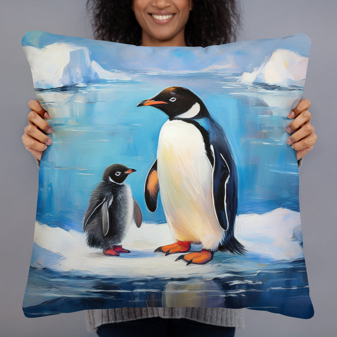 Antarctic Bond – A Penguin Parent's Love - Pillow