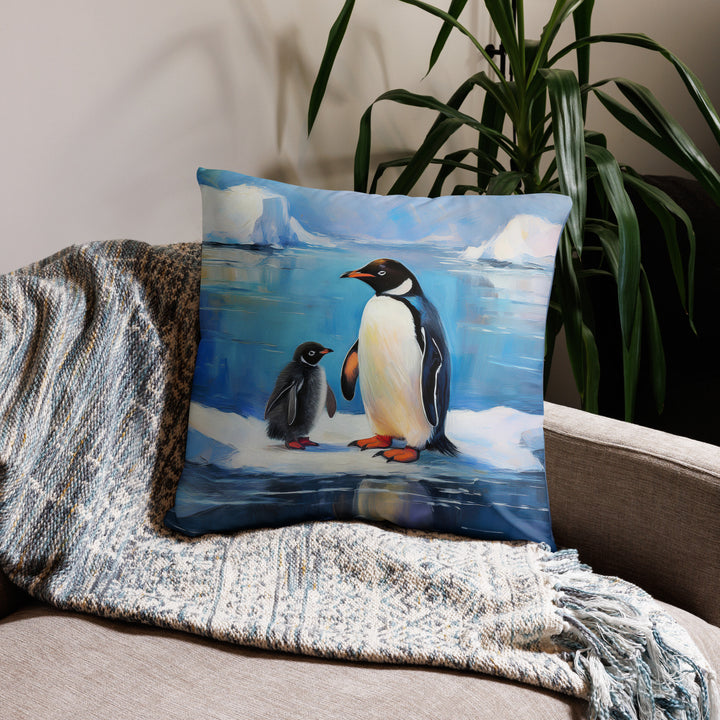 Antarctic Bond – A Penguin Parent's Love - Pillow