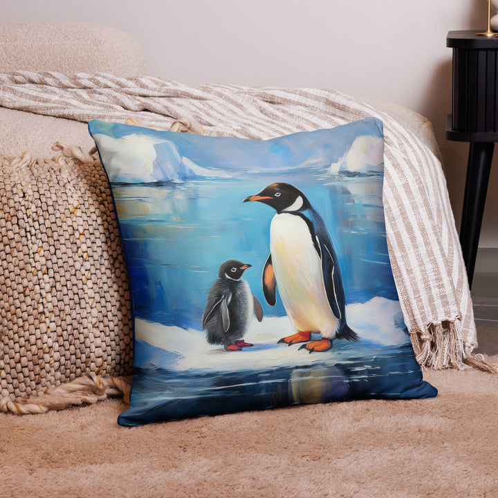 Antarctic Bond – A Penguin Parent's Love - Pillow