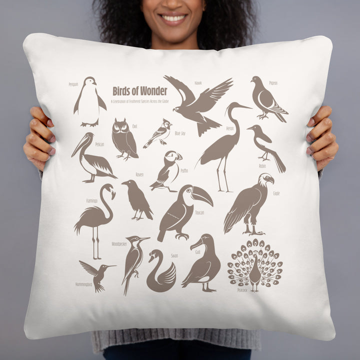 Birds of Wonder Avian Silhouette Pillow