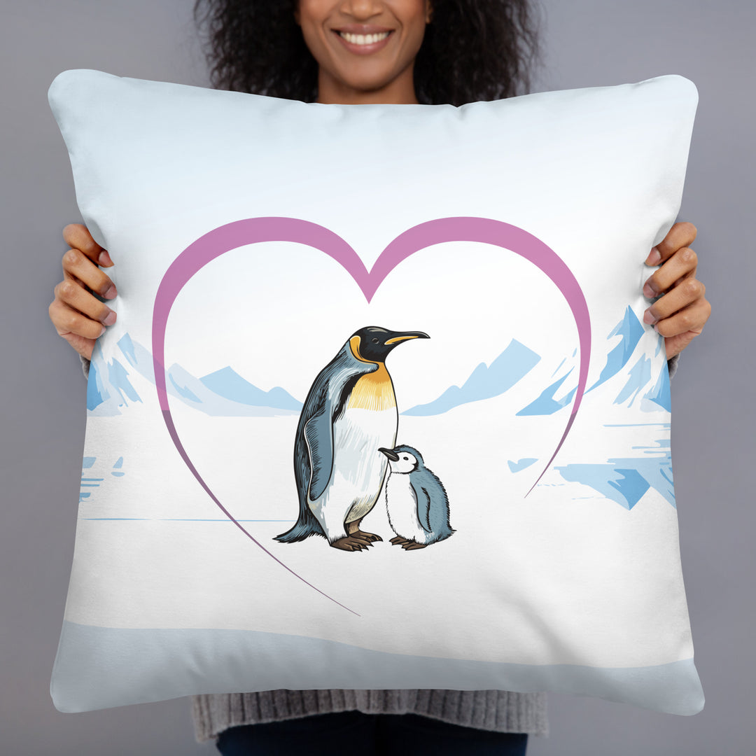 Arctic Heart - Emperor Penguins Pillow