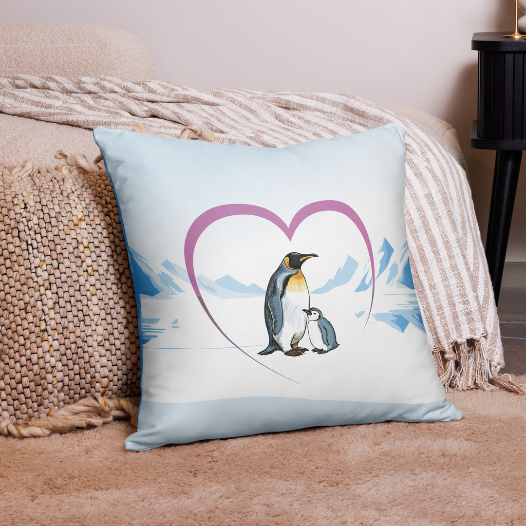 Arctic Heart - Emperor Penguins Pillow