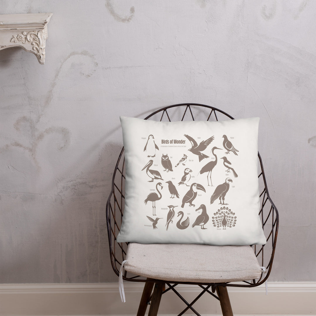 Birds of Wonder Avian Silhouette Pillow