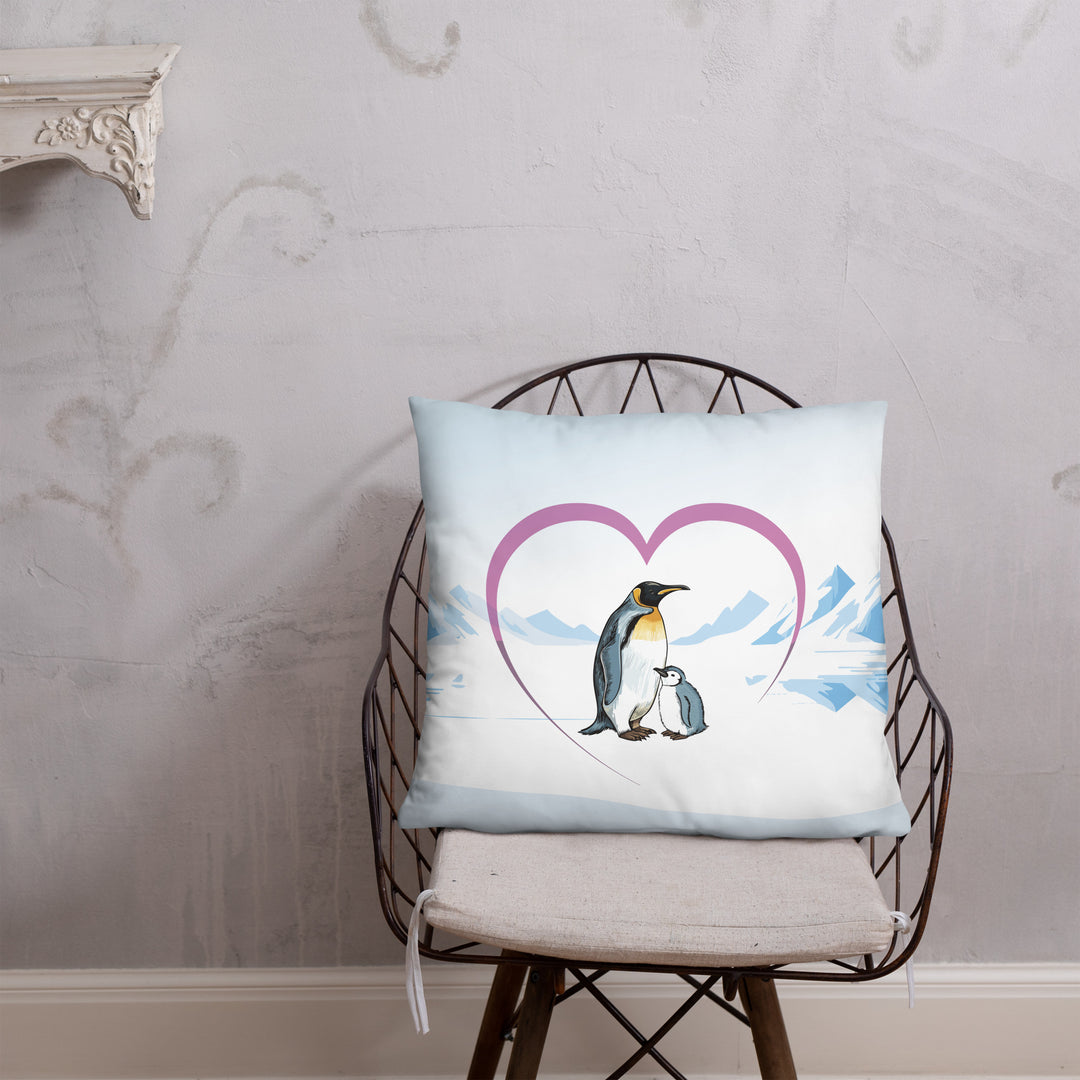 Arctic Heart - Emperor Penguins Pillow