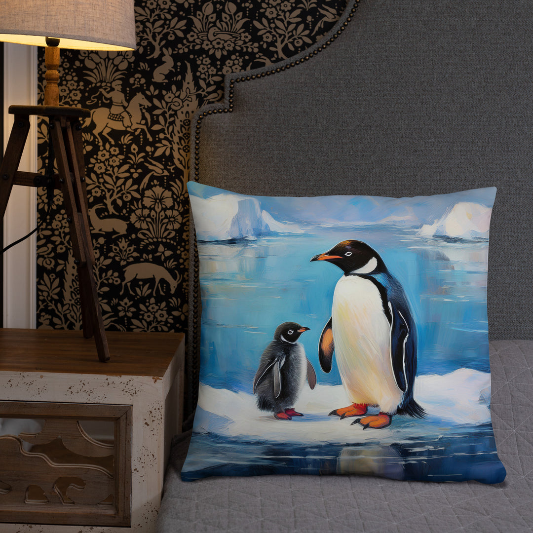 Antarctic Bond – A Penguin Parent's Love - Pillow