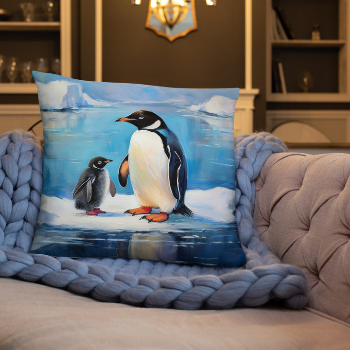 Antarctic Bond – A Penguin Parent's Love - Pillow