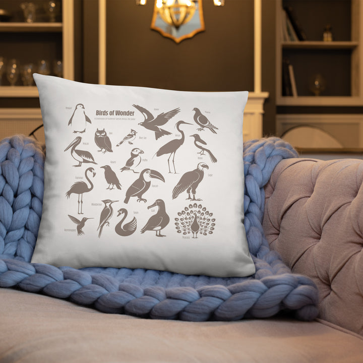 Birds of Wonder Avian Silhouette Pillow