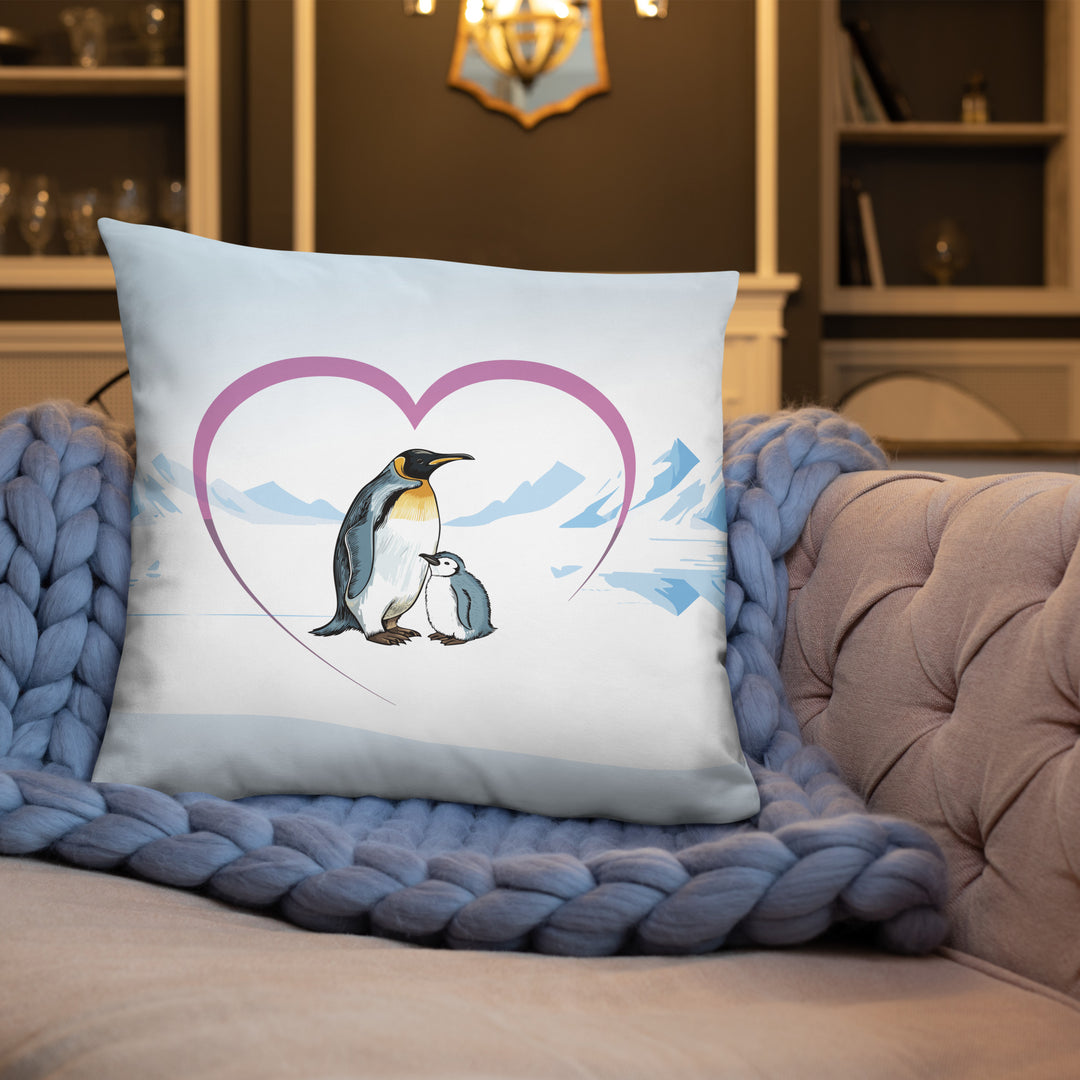 Arctic Heart - Emperor Penguins Pillow