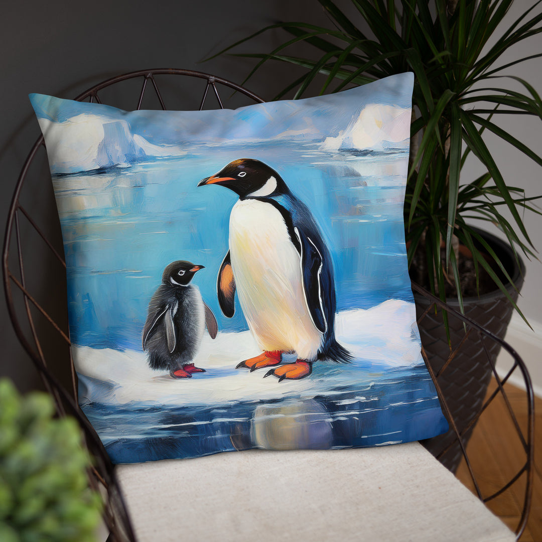 Antarctic Bond – A Penguin Parent's Love - Pillow