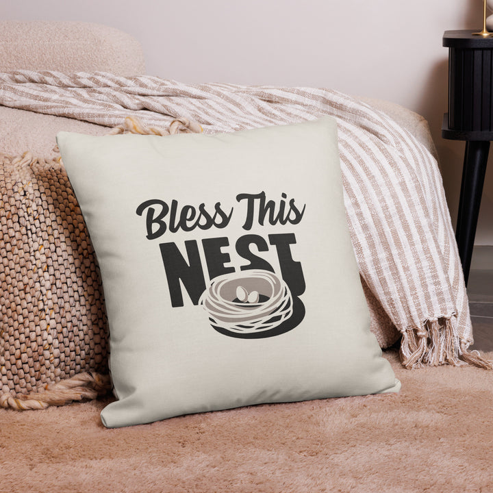 Bless This Nest - Premium Throw Pillow