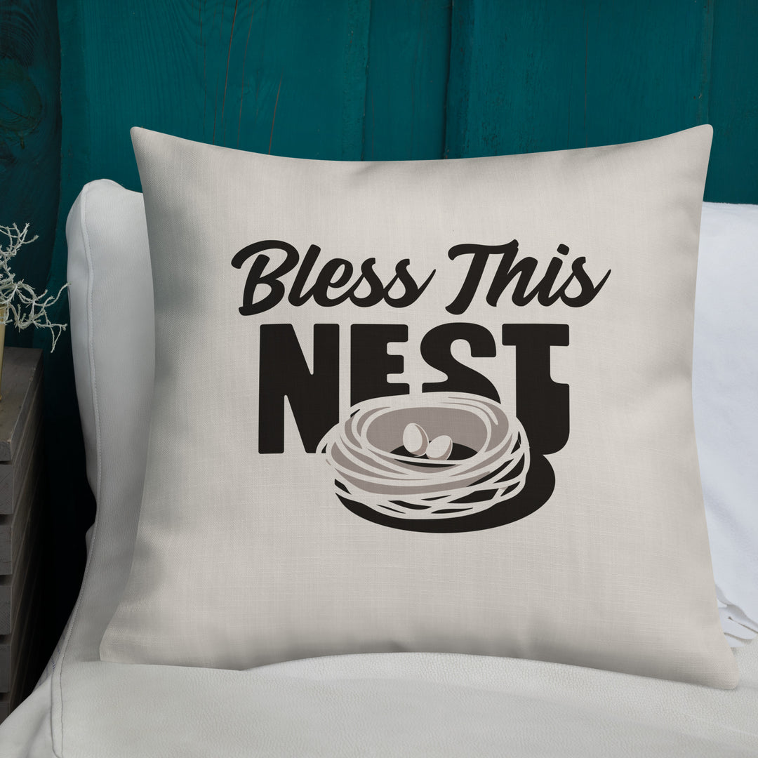 Bless This Nest - Premium Throw Pillow