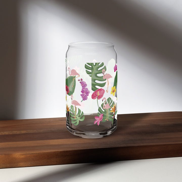 Flamingo Tropical Elegance - Can-shaped glass