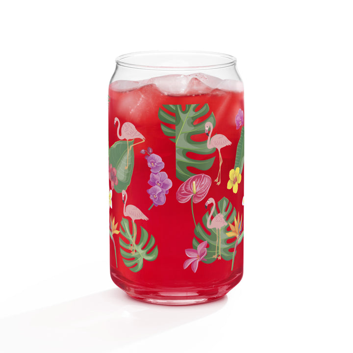 Flamingo Tropical Elegance - Can-shaped glass