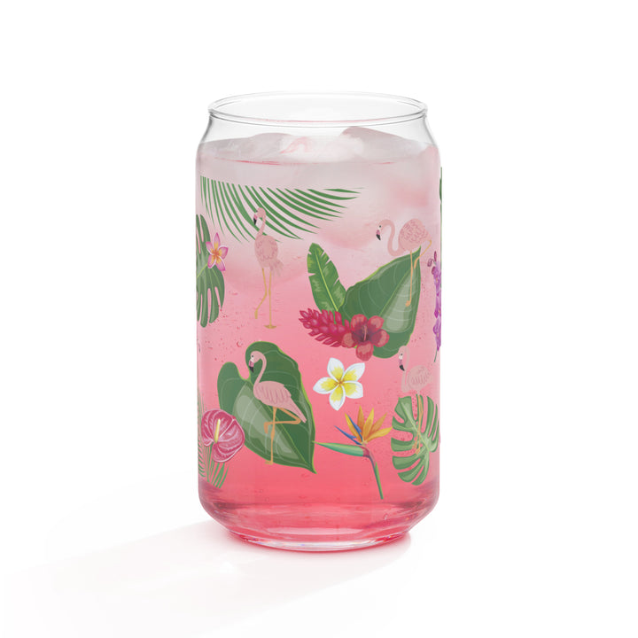 Flamingo Tropical Elegance - Can-shaped glass