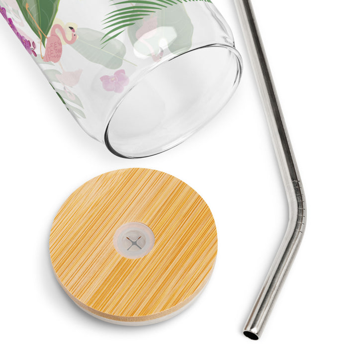 Flamingo Tropical Elegance - Can-shaped glass