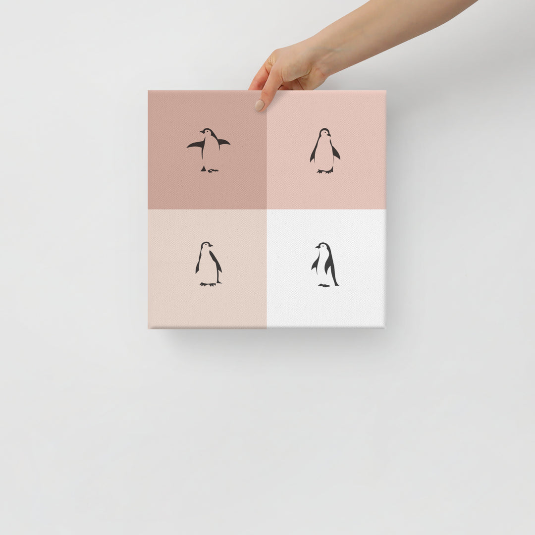 Penguin Quartet – Minimalist Wall Art Canvas