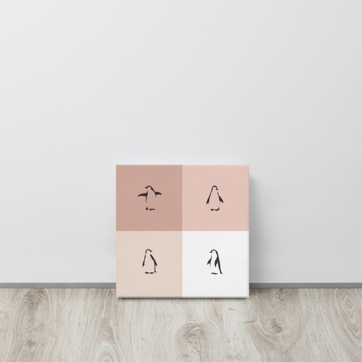 Penguin Quartet – Minimalist Wall Art Canvas