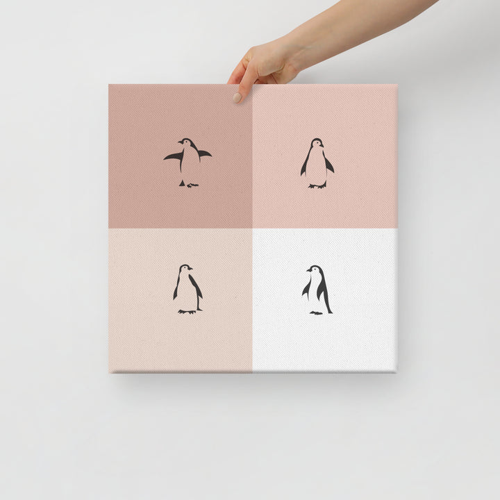 Penguin Quartet – Minimalist Wall Art Canvas