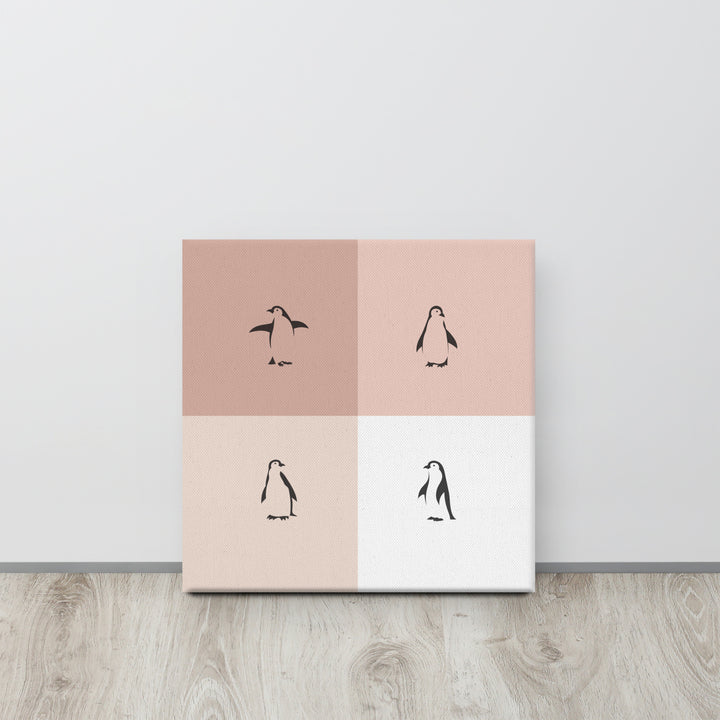 Penguin Quartet – Minimalist Wall Art Canvas