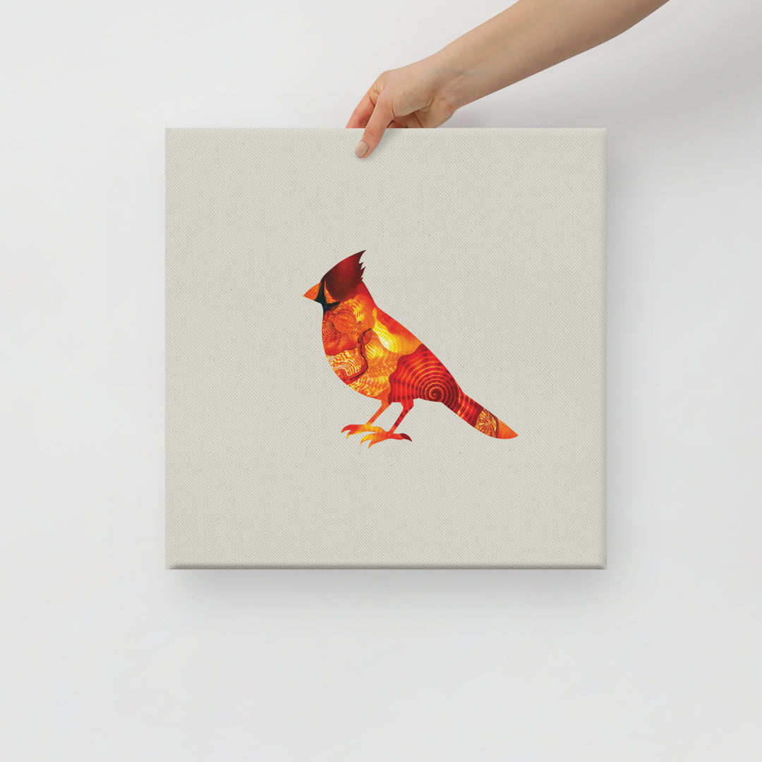 Fiery Glass Cardinal - Reflections of the Wild - Canvas Print