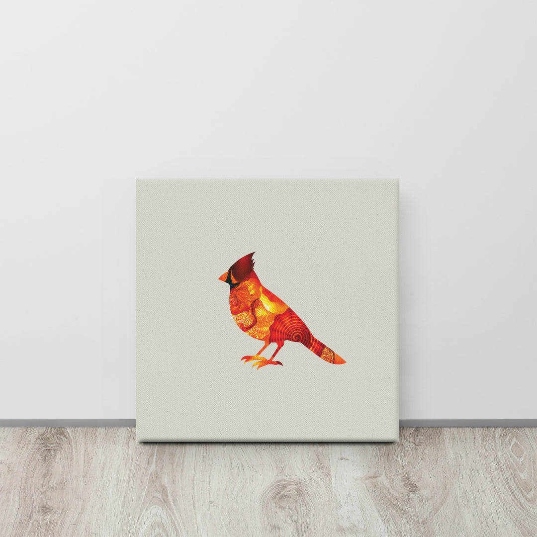 Fiery Glass Cardinal - Reflections of the Wild - Canvas Print