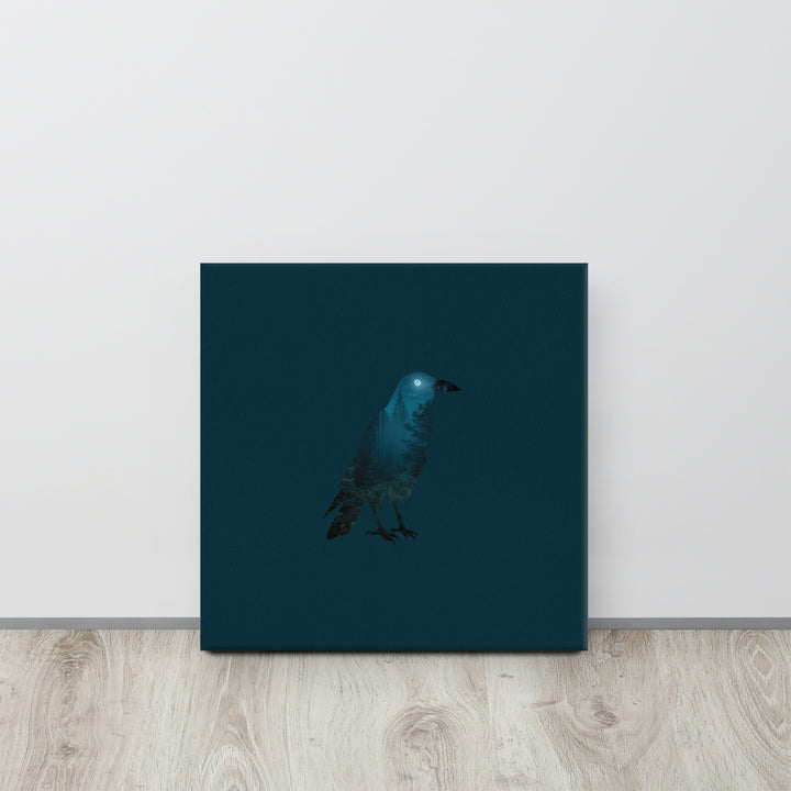 Raven in a Moonlit Forest - Reflections of the Wild - Canvas