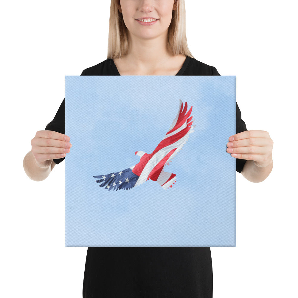 Reflections of the Wild - Bald Eagle with American Flag Silhouette