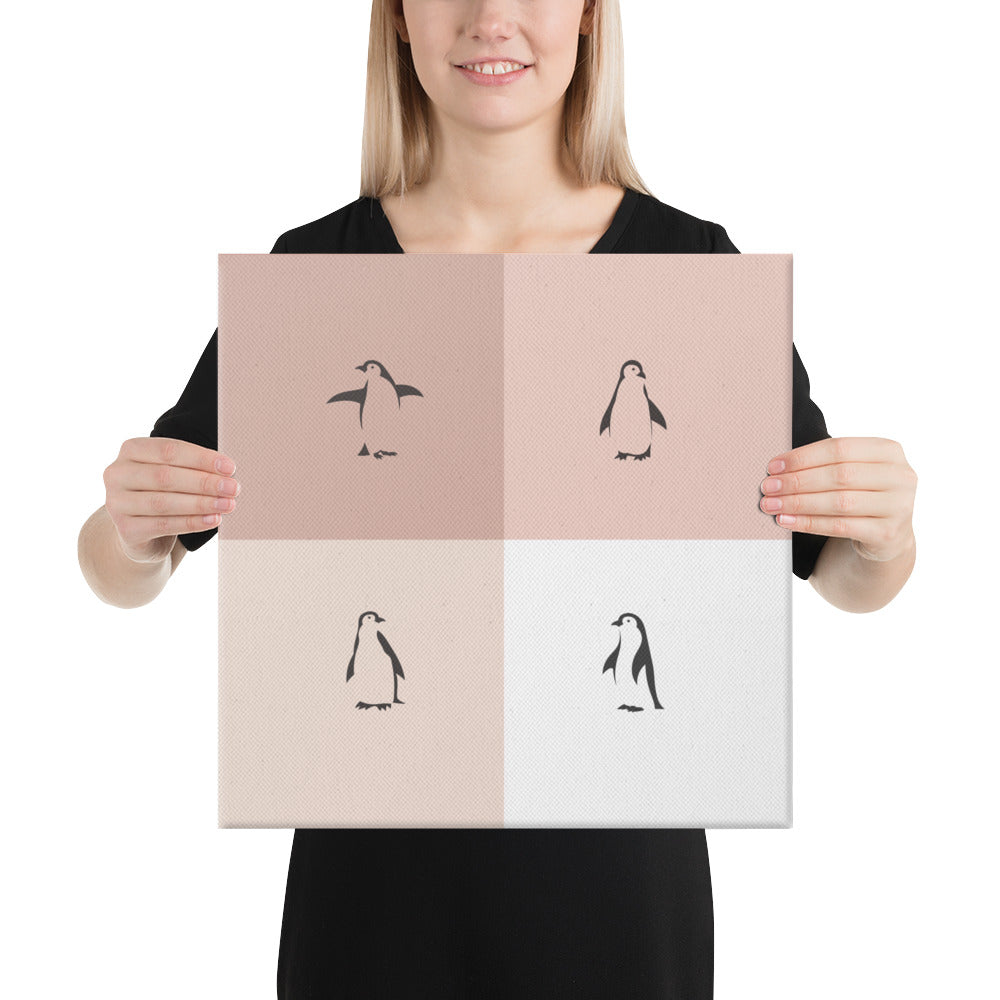 Penguin Quartet – Minimalist Wall Art Canvas