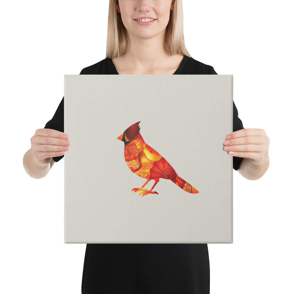 Fiery Glass Cardinal - Reflections of the Wild - Canvas Print