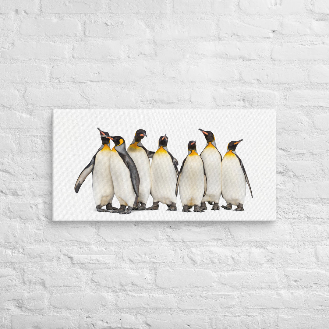 Penguin Pals – A Moment Together - 16"x32" Canvas