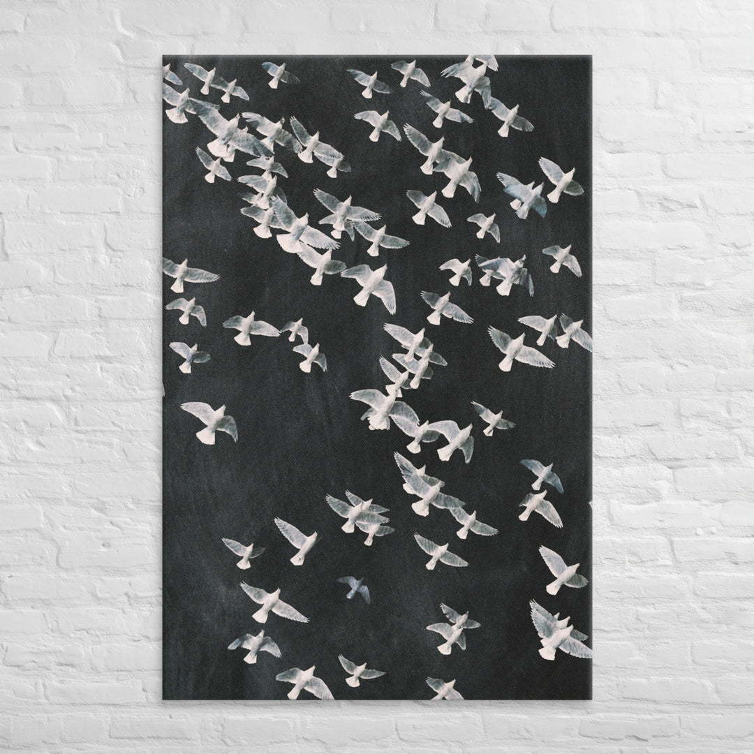 The Texture of Flight Across Graphite – Oversized Canvas