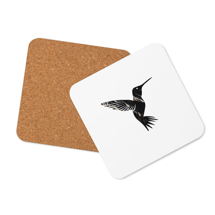 Dark Granite Hummingbird - White Cork-backed Coaster (single)