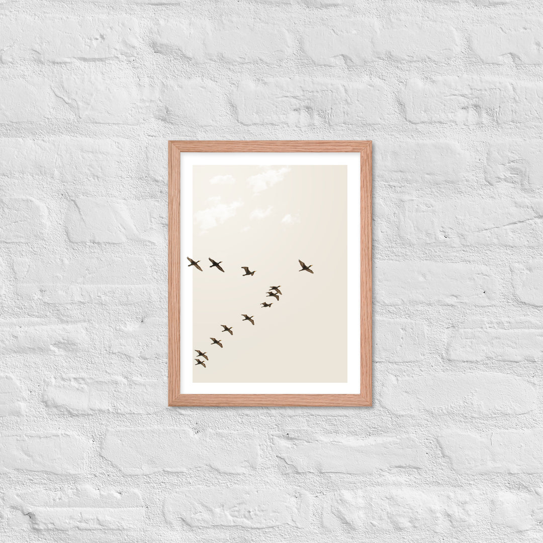 Graceful Passage of Migrating Geese - Framed Print