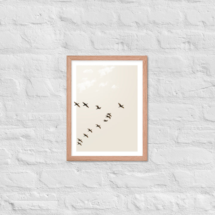 Graceful Passage of Migrating Geese - Framed Print