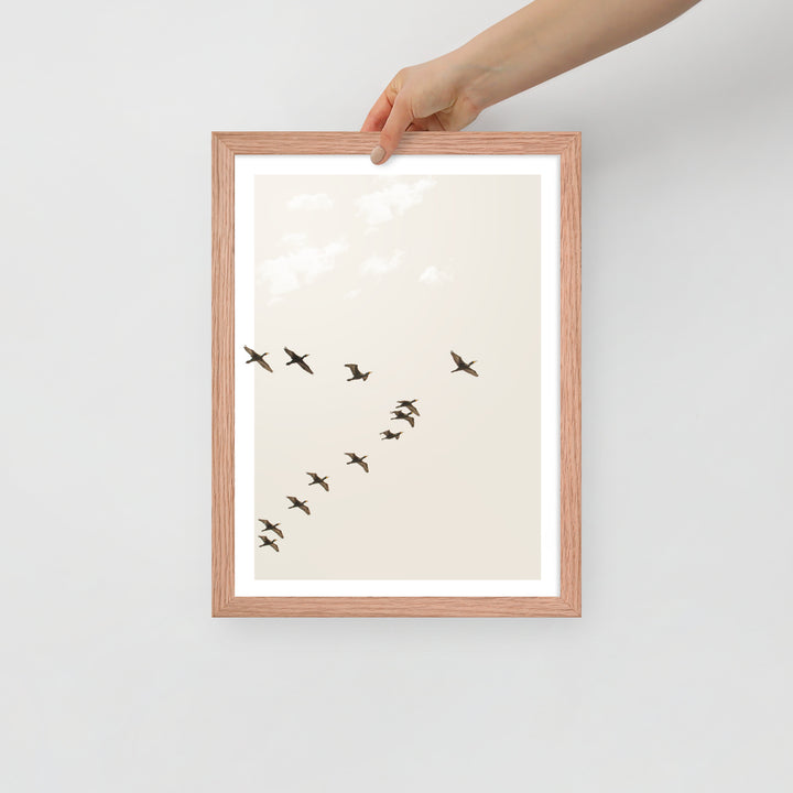 Graceful Passage of Migrating Geese - Framed Print